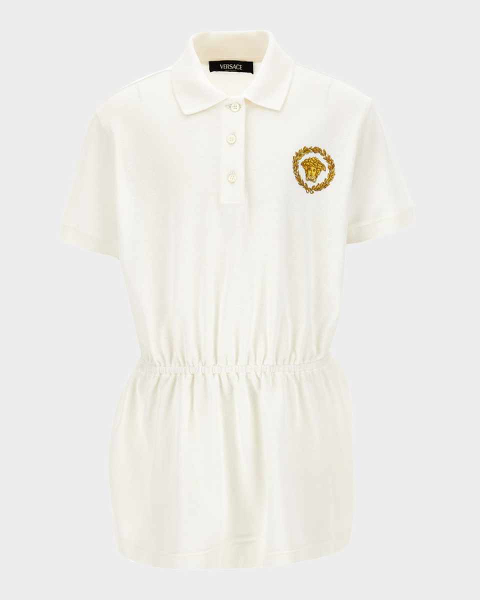 Girl's Pique Polo Dress W/ Medusa Emblem
